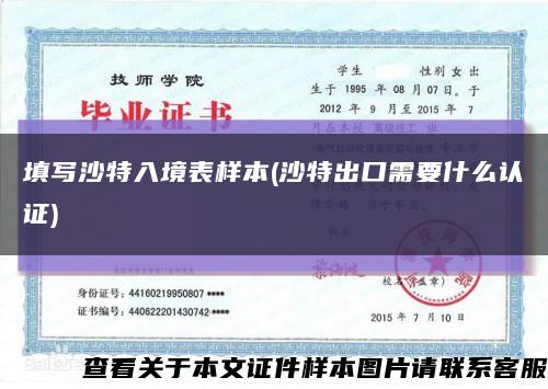 填寫沙特入境表樣本(沙特出口需要什么認證)縮略圖