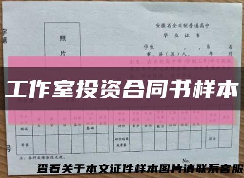 工作室投資合同書樣本縮略圖