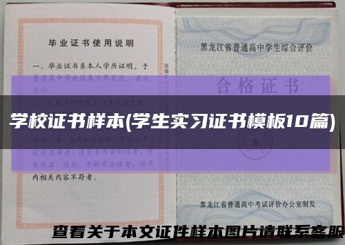 學校證書樣本(學生實習證書模板10篇)縮略圖