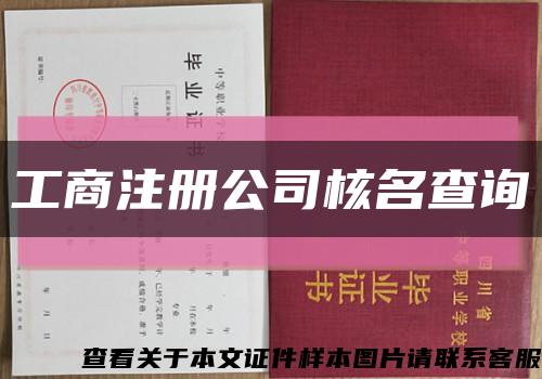 工商注冊公司核名查詢縮略圖