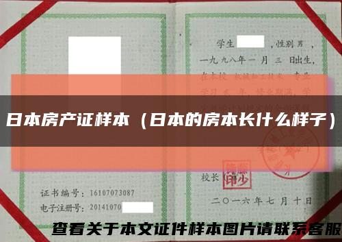日本房產證樣本（日本的房本長什么樣子）縮略圖