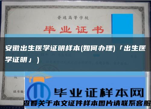 安徽出生醫學證明樣本(如何辦理)「出生醫學證明」）縮略圖