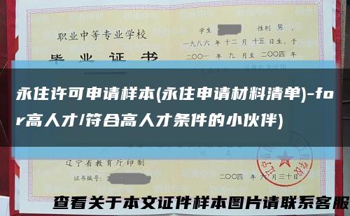 永住許可申請樣本(永住申請材料清單)-for高人才/符合高人才條件的小伙伴)縮略圖