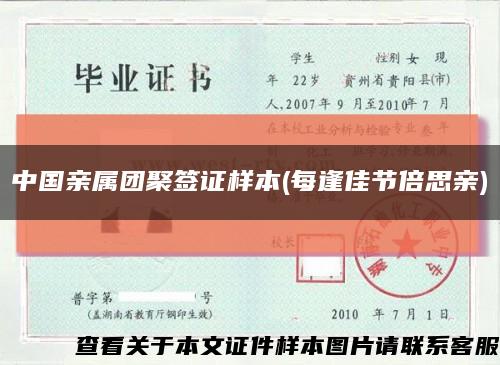 中國親屬團聚簽證樣本(每逢佳節倍思親)縮略圖