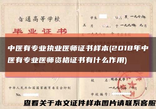 中醫有專業執業醫師證書樣本(2018年中醫有專業醫師資格證書有什么作用)縮略圖