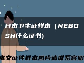 日本衛生證樣本（NEBOSH什么證書)縮略圖