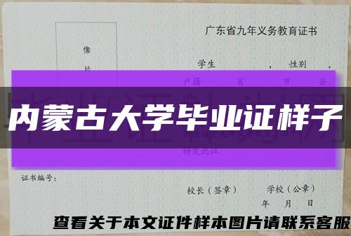 內蒙古大學畢業證樣子縮略圖