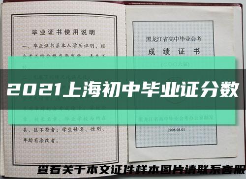 2021上海初中畢業證分數縮略圖