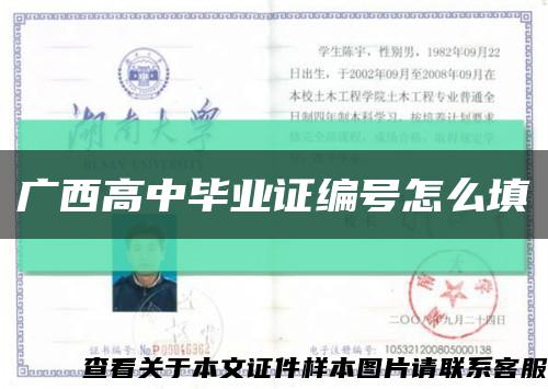 廣西高中畢業證編號怎么填縮略圖