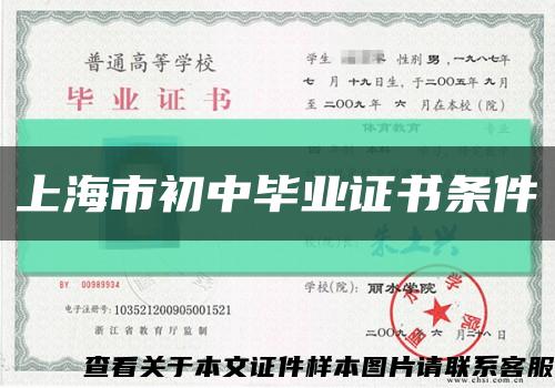 上海市初中畢業證書條件縮略圖