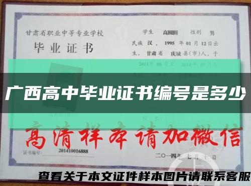 廣西高中畢業證書編號是多少縮略圖