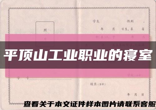 平頂山工業職業的寢室縮略圖