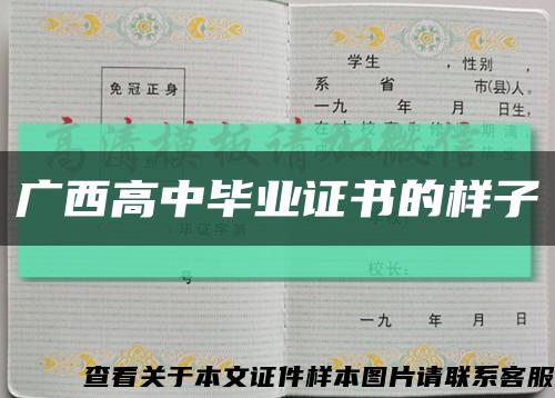 廣西高中畢業證書的樣子縮略圖