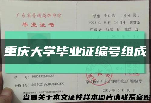 重慶大學畢業證編號組成縮略圖