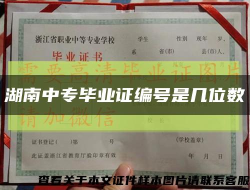 湖南中專畢業證編號是幾位數縮略圖