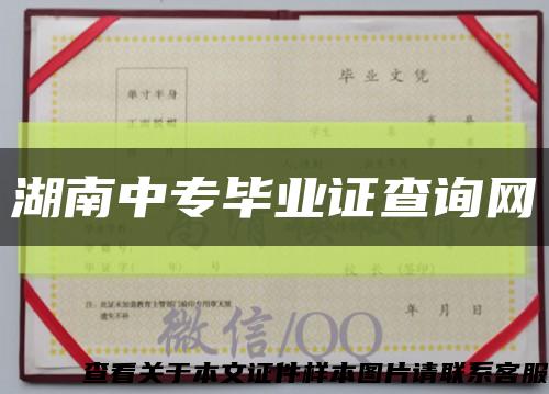 湖南中專畢業證查詢網縮略圖