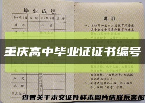 重慶高中畢業證證書編號縮略圖