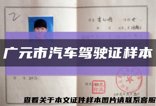 廣元市汽車駕駛證樣本縮略圖