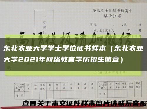 東北農業大學學士學位證書樣本（東北農業大學2021年網絡教育學歷招生簡章）縮略圖