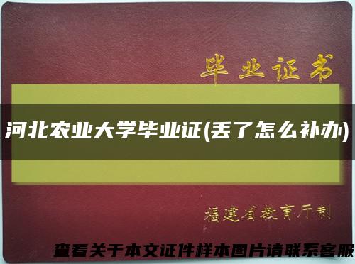 河北農業大學畢業證(丟了怎么補辦)縮略圖