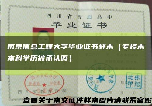 南京信息工程大學畢業證書樣本（專接本本科學歷被承認嗎）縮略圖