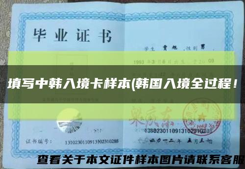 填寫中韓入境卡樣本(韓國入境全過程！縮略圖