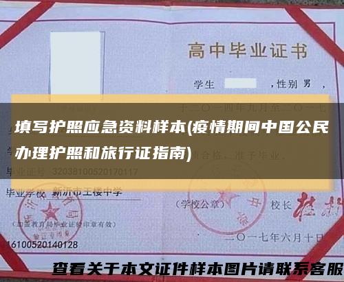 填寫護照應急資料樣本(疫情期間中國公民辦理護照和旅行證指南)縮略圖