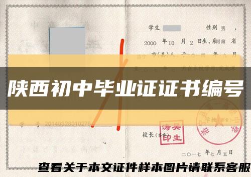 陜西初中畢業證證書編號縮略圖