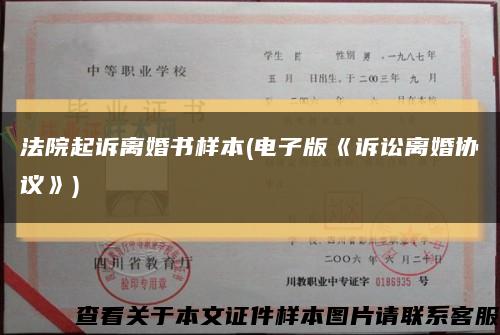 法院起訴離婚書樣本(電子版《訴訟離婚協議》)縮略圖