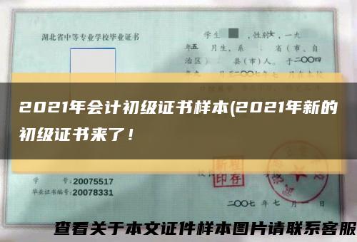 2021年會計初級證書樣本(2021年新的初級證書來了！縮略圖