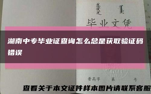 湖南中專畢業證查詢怎么總是獲取驗證碼錯誤縮略圖