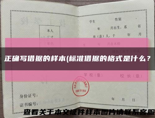 正確寫借據的樣本(標準借據的格式是什么？縮略圖