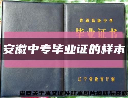 安徽中專畢業證的樣本縮略圖
