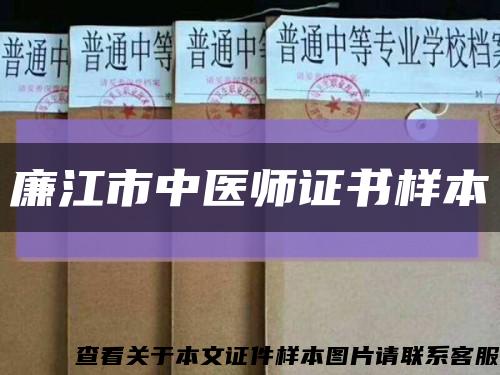 廉江市中醫師證書樣本縮略圖