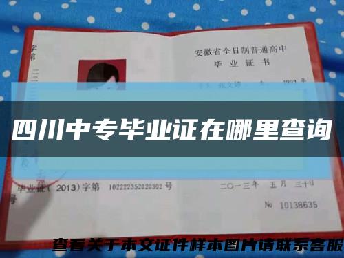 四川中專畢業證在哪里查詢縮略圖