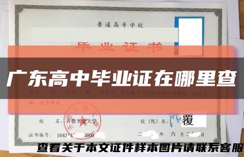 廣東高中畢業證在哪里查縮略圖
