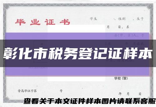 彰化市稅務登記證樣本縮略圖