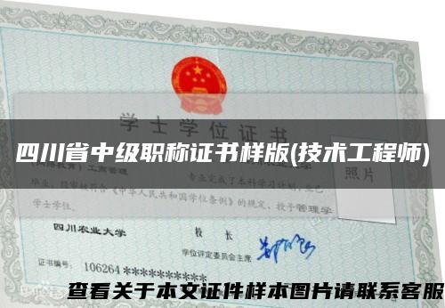 四川省中級職稱證書樣版(技術工程師)縮略圖