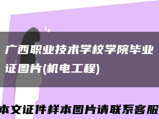 廣西職業技術學校學院畢業證圖片(機電工程)縮略圖