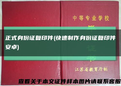 正式身份證復印件(快速制作身份證復印件安卓)縮略圖