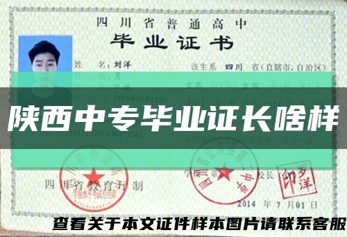 陜西中專畢業證長啥樣縮略圖