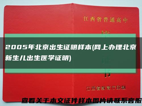 2005年北京出生證明樣本(網上辦理北京新生兒出生醫學證明)縮略圖