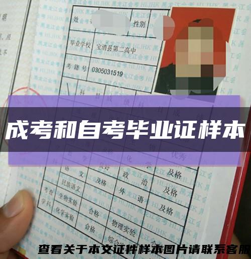 成考和自考畢業證樣本縮略圖
