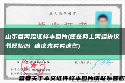 山東省離婚證樣本圖片(還在網上離婚協議書模板嗎 建議先看看這些)縮略圖