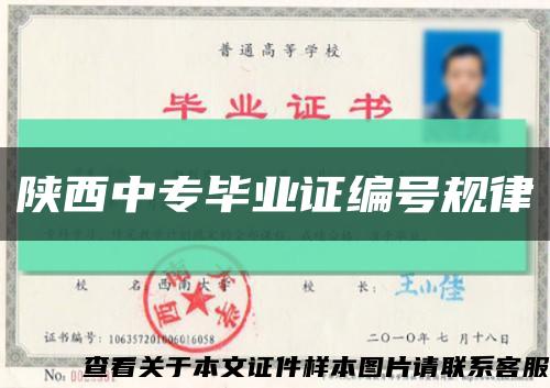 陜西中專畢業證編號規律縮略圖