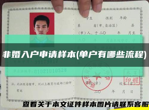 非婚入戶申請樣本(單戶有哪些流程)縮略圖