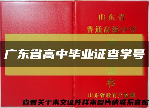 廣東省高中畢業證查學號縮略圖