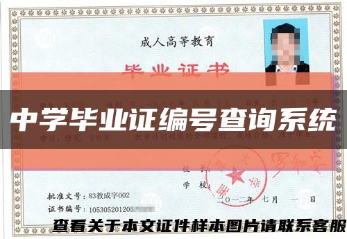 中學畢業證編號查詢系統縮略圖