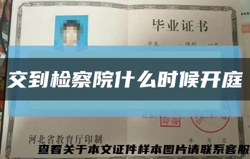 交到檢察院什么時候開庭縮略圖
