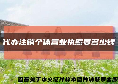 代辦注銷個體營業執照要多少錢縮略圖